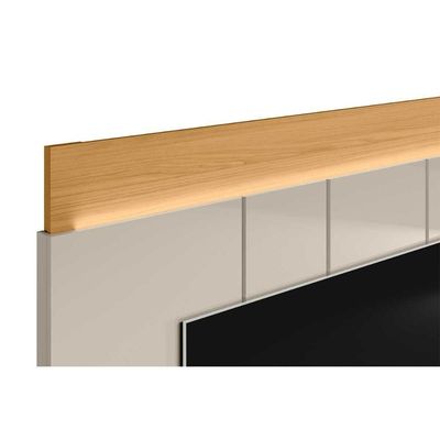 Painel Quarto P- Tv Até 75 Pol Zurique C- 2 Porta E 1 Prateleira 200x173cm Tauari-off White Brilho - Linea Brasil