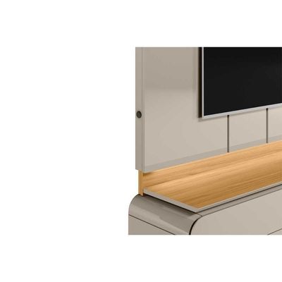 Painel Quarto P- Tv Até 75 Pol Zurique C- 2 Porta E 1 Prateleira 200x173cm Tauari-off White Brilho - Linea Brasil