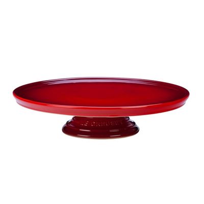 KIT LE CREUSET 2 CANECAS C/ PIRES 200ML LARANJA, SUPORTE PARA BOLO VERMELHO E CHALEIRA C/APITO MERINGUE