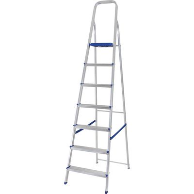 Escada 7 Degraus Alumínio Mor Prata Prata