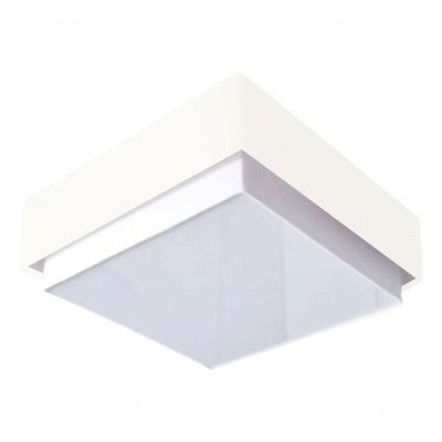 Plafon Quadrado Vivare Md-3089 Cúpula Em Tecido 40x40cm - Bivolt Branco 127/220v