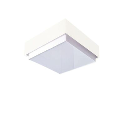 Plafon Quadrado Vivare Md-3089 Cúpula Em Tecido 40x40cm - Bivolt Branco 127/220v
