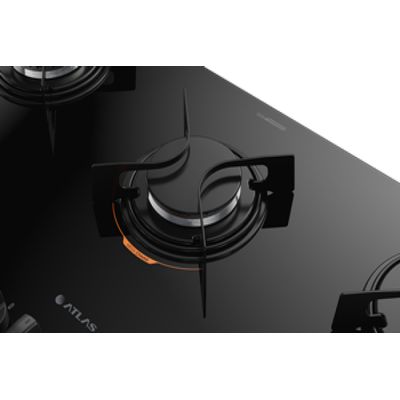 Cooktop 5 Bocas Preto com Mesa de Vidro Atlas U Top Bivolt