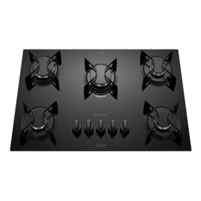 Cooktop 5 Bocas Preto com Mesa de Vidro Atlas U Top Bivolt