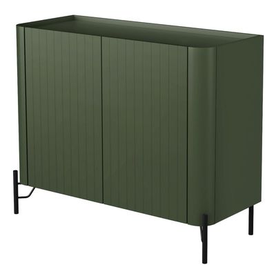 Buffet Sala de Jantar 2 Portas Brise 1 Gaveta Pés Industrial Preto Naim I03 Musgo - Lyam