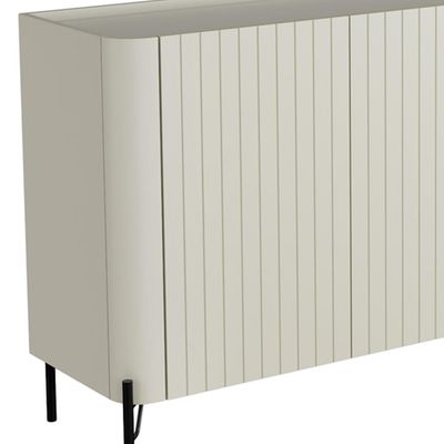 Aparador Buffet Sala de Jantar 4 Portas Brise Pés Industrial Preto Naim I03 Luna - Lyam Decor