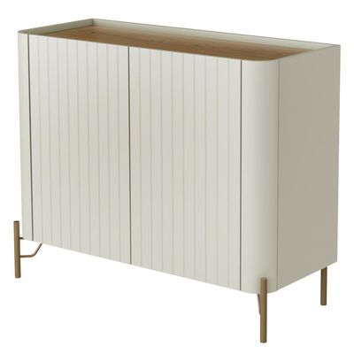 Buffet Sala de Jantar 2 Portas Brise 1 Gaveta Pés Industrial Dourado Naim I03 Luna Louro - Lyam