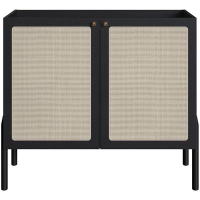 Balcão Aparador Cantinho do Café Pés Madeira Moss A03 Nero Preto - Lyam Decor