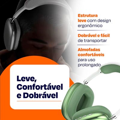Fone Bluetooth Hi-Fi Over Ear com Áudio Imersivo