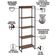 Kit 3 Estantes Multiuso Escritório Industrial 5 Prateleiras Areta 186x60cm C01 Nogal - Lyam Decor