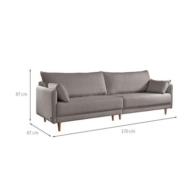 Sofá 2 Lugares Vittro Linho Cinza 170 cm