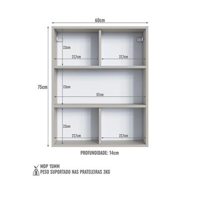 Nicho Organizador com Prateleiras CP7010 Arenas