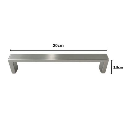 Kit 6 Puxadores Alça para Móveis 192mm Níquel Escovado Torralba para Gavetas Armários Guarda-Roupas