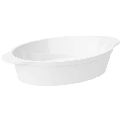 Jogo 6 Saladeiras Travessas para Servir Plástico Oval 550ml Branco Coza Uno Cozinha Porções Petiscos