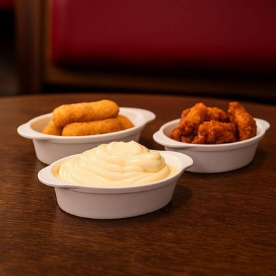 Jogo 6 Saladeiras Travessas para Servir Plástico Oval 550ml Branco Coza Uno Cozinha Porções Petiscos