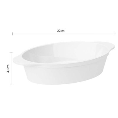 Jogo 6 Saladeiras Travessas para Servir Plástico Oval 550ml Branco Coza Uno Cozinha Porções Petiscos