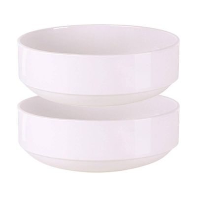 Jogo 2 Tigelas Bowl 20cm Paola Porcelana Branca Cumbuca Empilhável Tramontina