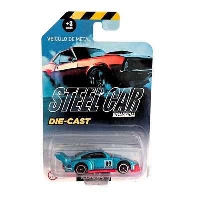Mini Carrinho Die Cast Garagem S.A. - Corrida Azul Metálico