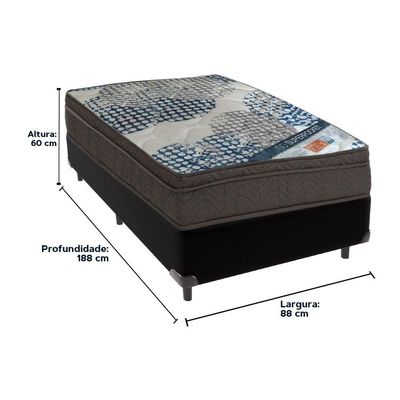 Ortobom Superpocket Solteiro Molas Ensacadas D26 Box Bege Preto