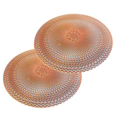 Jogo Americano 2 Peças Mesa Posta Mesa Redondo Linha Luxo Tamanho Grande Modelo Lotus em PVC Rose