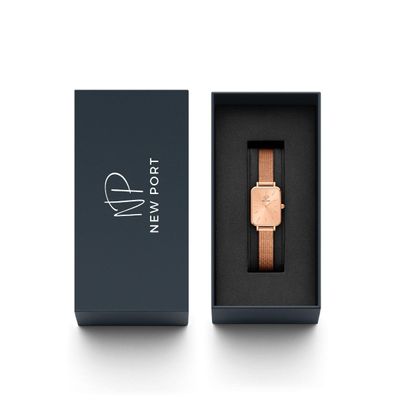 Relógio Feminino Quadrado Elegante de Pulso Luxo Gold Rosé