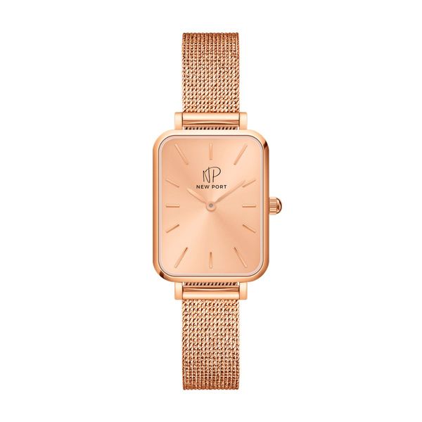 Relógio Feminino Quadrado Elegante de Pulso Luxo Gold Rosé