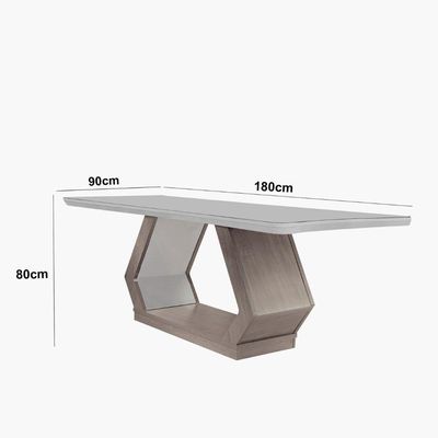 Mesa Sala De Jantar Alvorada 180cm E 6 Cadeiras Liz Moderna Veludo Marrom/off White/imbuia