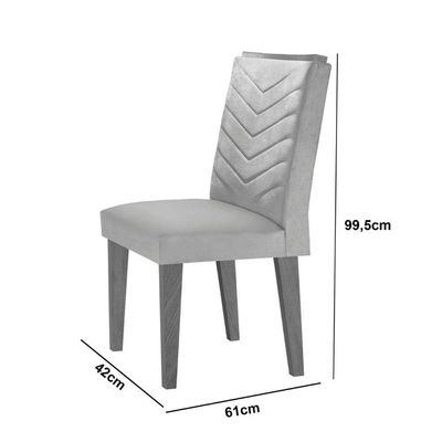 Mesa Sala De Jantar Alvorada 180cm E 6 Cadeiras Liz Moderna Veludo Marrom/off White/imbuia