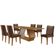 Mesa Sala De Jantar Alvorada 180cm E 6 Cadeiras Liz Moderna Veludo Marrom/off White/imbuia