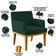 Kit 3 Poltronas Decorativas Sala De Estar E Recepção Base Mel Beatriz W01 Bouclê Verde - Lyam Decor