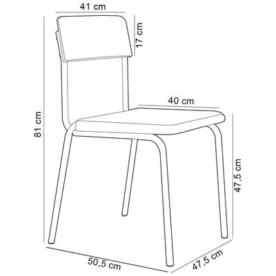 Kit 02 Cadeiras Estofada Para Sala De Jantar Sense Preto C01 Linho Palha - Lyam Decor
