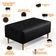 Kit 02 Puffs Decorativo Sala de Estar Cléo W01 Pés Palito 90 cm Couríssimo Preto - Lyam Decor