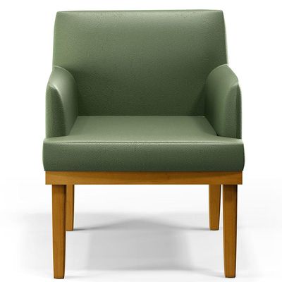 Kit 4 Poltronas Decorativas Para Sala De Estar E Recepção Beatriz W01 Facto Verde Musgo - Lyam Decor