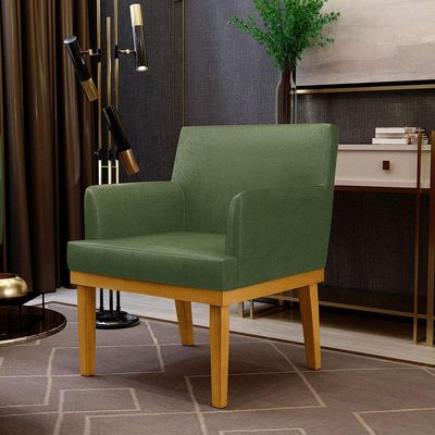 Kit 4 Poltronas Decorativas Para Sala De Estar E Recepção Beatriz W01 Facto Verde Musgo - Lyam Decor