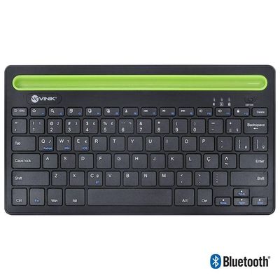 Teclado Bluetooth 3.0 2.4 Ghz Dynamic Smart Abnt Com Suporte Para Tablet Ou Celular - Preto - Dt200