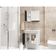 Conjunto Gabinete E Espelheira Zurique Para Banheiro Branco Preto Fosco