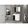 Conjunto Gabinete E Espelheira Zurique Para Banheiro Branco Preto Fosco