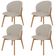 Kit 04 Cadeiras de Jantar e Estar Living Estofada Mia L02 Linho Bege - Lyam Decor
