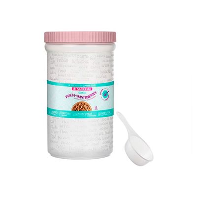 Porta Mantimentos Plástico com Medidor DiaDia Rosa 1L - Sanremo Rosa