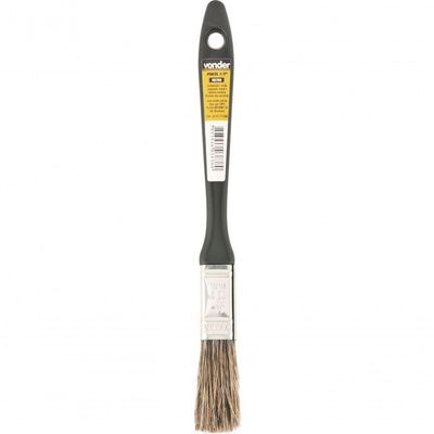 Pincel 1-2 Cerdas Gris Cabo Plástico Para Tintas Latéx E Ac