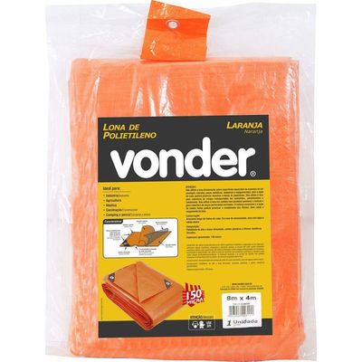 Lona Polietileno 3x3m Laranja 150 Micras Média Vonder