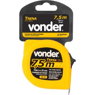 Trena Aço 7,5mx25mm Curta Econômica Vonder