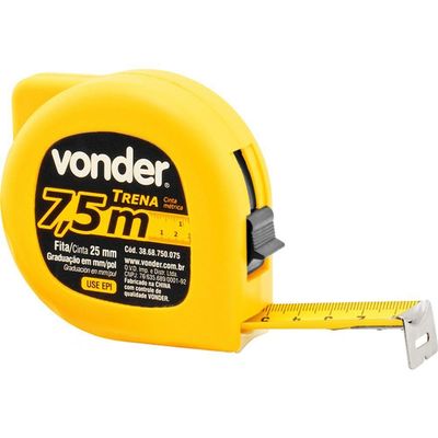 Trena Aço 7,5mx25mm Curta Econômica Vonder