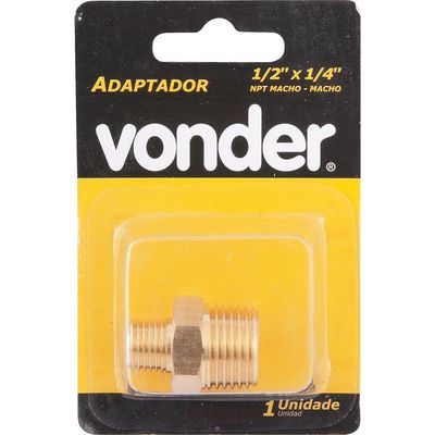 Adaptador Niple Red 1-2x1-4" Npt Latão Macho-macho Vonder