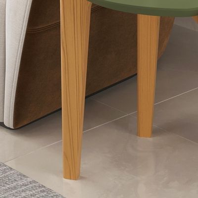 Mesa De Apoio E Lateral Sofá Para Sala Florida 0,60m Verde Floresta-freijó - Lukaliam Móveis