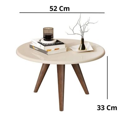 Mesa De Centro Tampo Redondo 52x33cm Grazy Off White