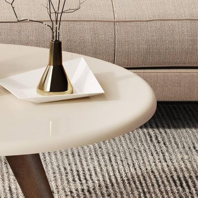 Mesa De Centro Tampo Redondo 52x33cm Grazy Off White