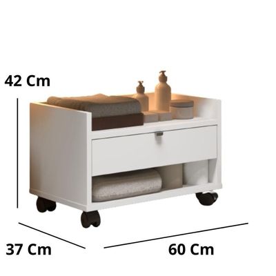 Gabinete Para Banheiro Prisma - Mdp Gaveta E Nicho Branco - J3 Móveis