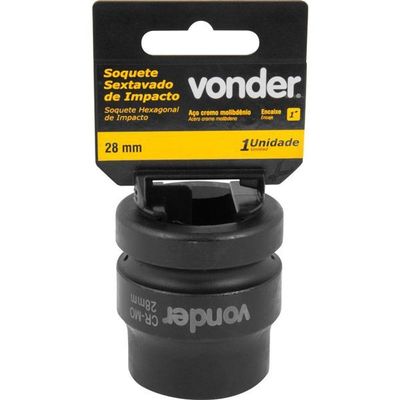 Soquete Sextavado Impacto Encaixe 1 28mm Aço Cromo Vonder