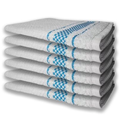12 Panos de Prato Atoalhado Felpudo Premium Azul